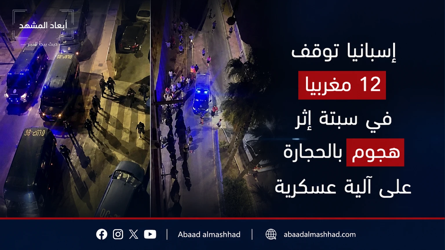 إسبانيا توقف 12 مغربياً في سبتة إثر هجوم بالحجارة على آلية عسكرية