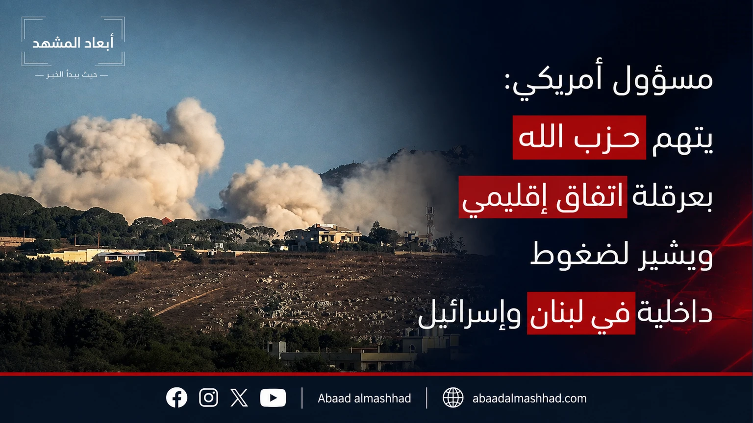 مسؤول أميركي يتهم حزب الله بعرقلة اتفاق إقليمي ويشير لضغوط داخلية في لبنان وإسرائيل